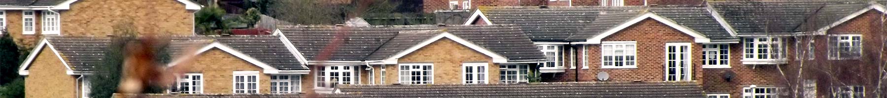 several brick houses