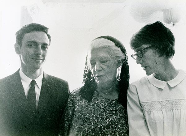 Tom and Monica Cornell with Dorothy Day at their wedding