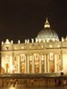 The plaza in front of the Vatican at night