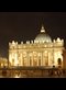 The plaza in front of the Vatican at night