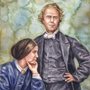 watercolor painting of Hudson Taylor and his wife Maria