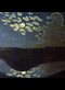 painting of moon and clouds reflected in water