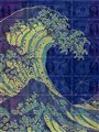 etching style artwork of a wave with a background of dollar bills