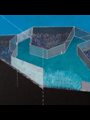 painting of blue structures