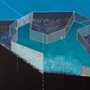 painting of blue structures
