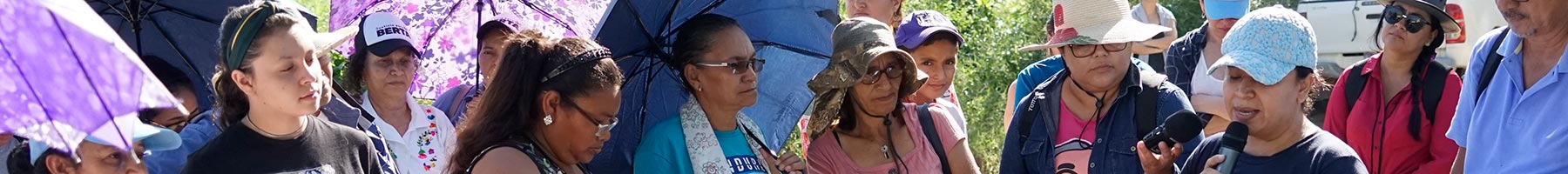 Participants pay tribute to martyrs during a Stations of the Cross walk near El Progreso, Honduras