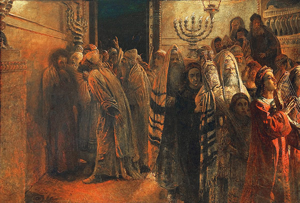 painting of the Sanhedrin finding Jesus guilty