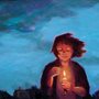 painting of a woman protecting a lit candle under a dark sky