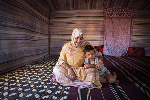 portrait of a woman and her son