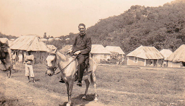 Hugh O’Flaherty on horseback