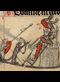illustration of dogs attacking rabbits in a castle
