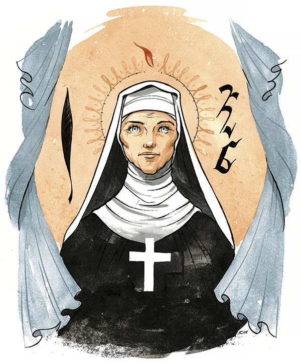 illustration of Hildegard of Bingen