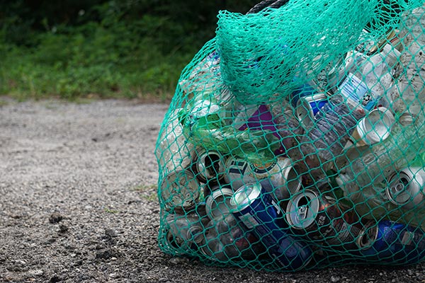 a bag full of empty cans