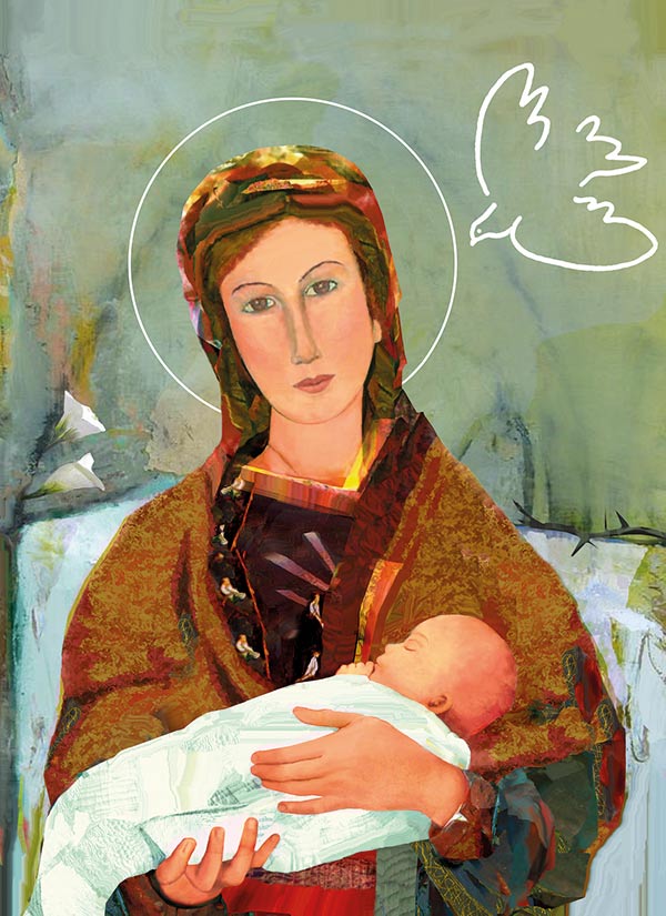 illustration of Mary holding Jesus
