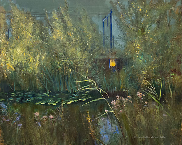 painting of a pond
