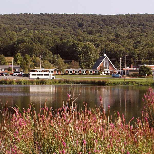 houses by a lake