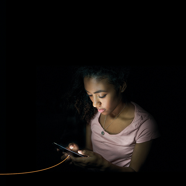 young person on a phone