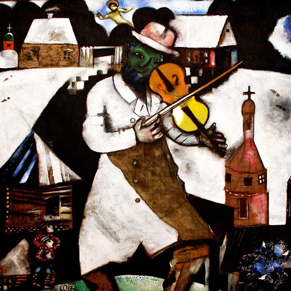 painting of a man playing a fiddle