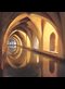 painting of an arched hallway