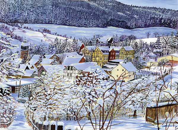 Painting of a village