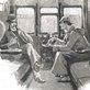 drawing of two people sitting down and talking