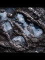 ice in a muddy footprint