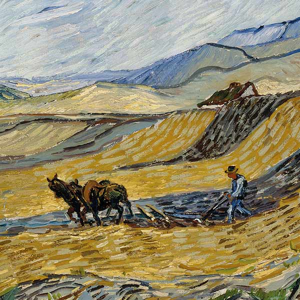 van gogh man ploughing painting
