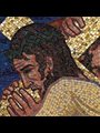mosaic of Jesus carrying the cross