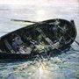 painting of a tipping row boat