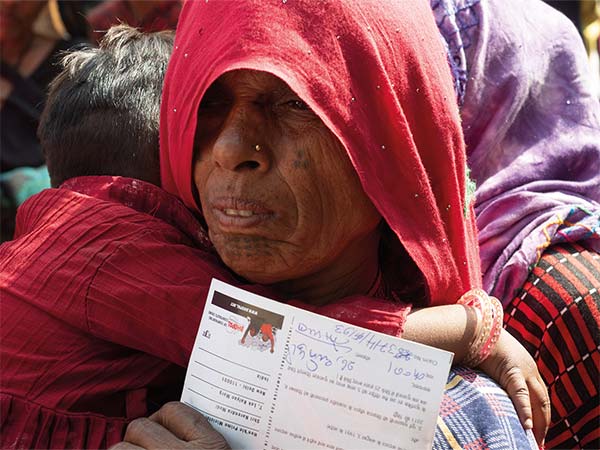 a woman holding a document