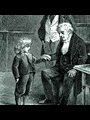 illustration of a boy talking to an old man