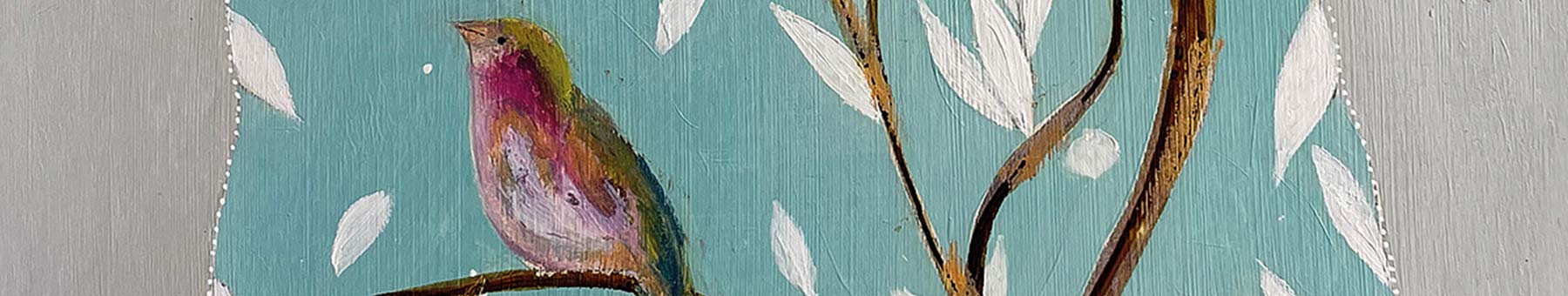 painting of a bird on a leafy background