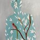 illustration of a bird singing in a tree