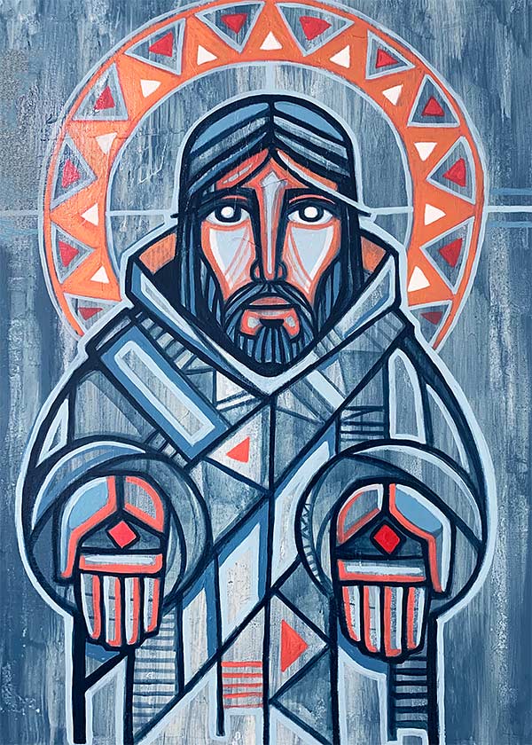 painting of Jesus with outstretched arms