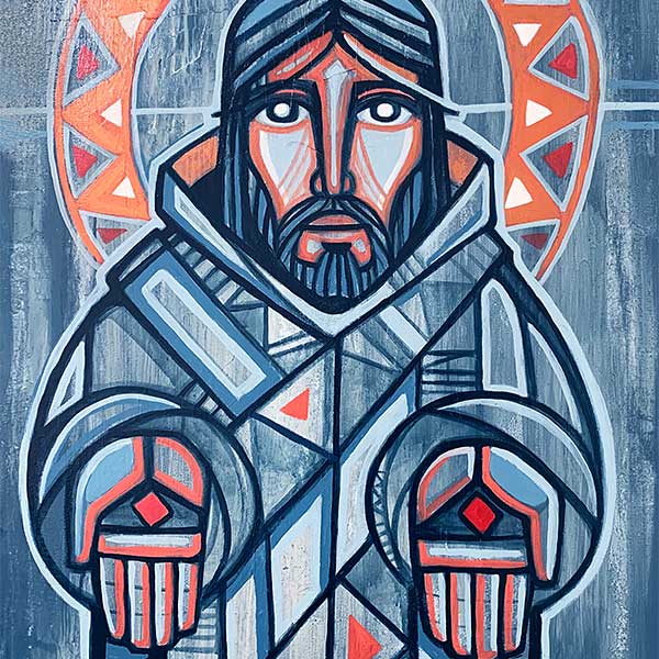 painting of Jesus with outstretched arms