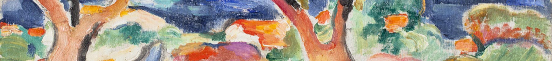 painting of colorful trees