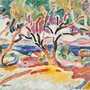 painting of colorful trees