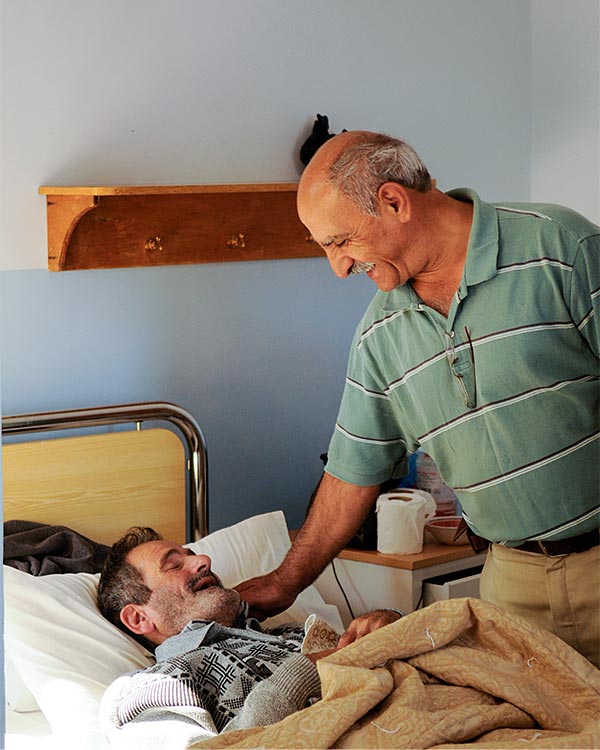 a doctor caring for a patient