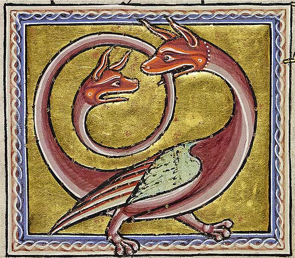 medieval illustration of a mythical beast