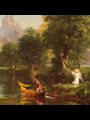 painting of an angel waving to a young man on a boat