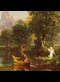 painting of an angel waving to a young man on a boat