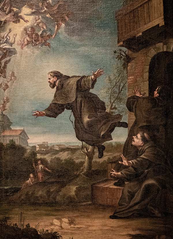 painting of a monk flying