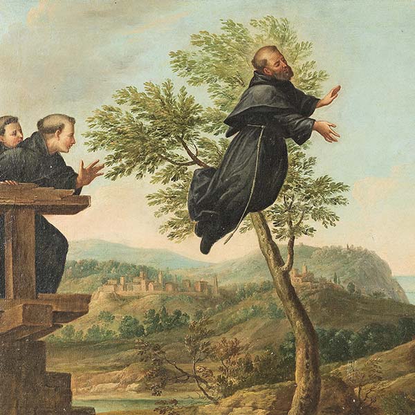 painting of a monk flying