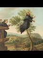 painting of a monk flying