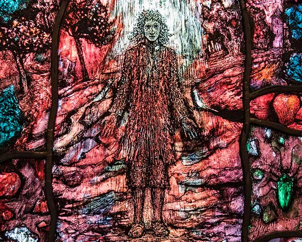 stained glass illustration of Thomas Traherne