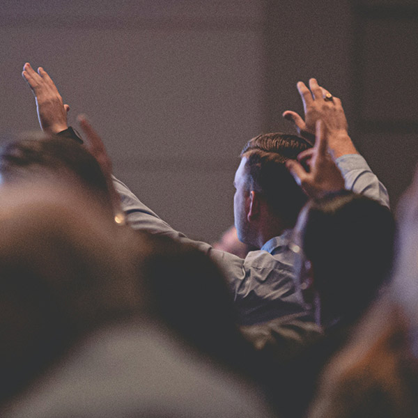 people praising in a church service