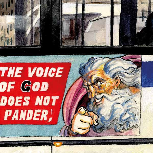 illustration of a poster on a bus