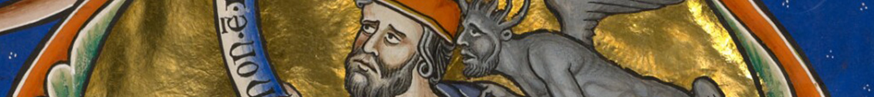 illustration of devils whispering in a man's ear