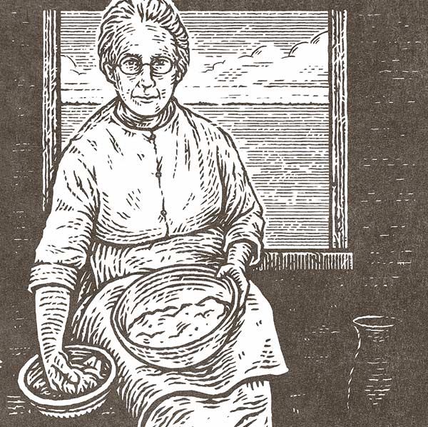 illustration of an old woman