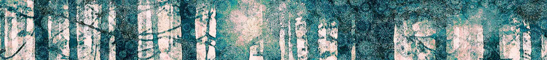 illustration of a winter dawn in a forest